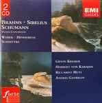 Cover for album: Brahms, Sibelius, Schumann, Weber / Hindemith / Schnittke, Gidon Kremer, Herbert von Karajan, Riccardo Muti, Andrei Gavrilov – Violin Concertos(2×CD, Album, Compilation, Reissue, Remastered, Stereo)