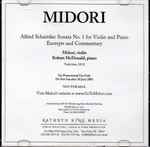 Cover for album: Alfred Schnittke, Midori, Robert McDonald – Sonata No. 1 For Violin And Piano - Excerpts And Commentary(CDr, Promo)
