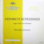 Cover for album: Franz Schubert, Heinrich Schlusnus – Heinrich Schlusnus Singt Lieder Von Schubert