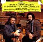 Cover for album: Elgar, Tchaikovsky - Mischa Maisky, Philharmonia Orchestra, Giuseppe Sinopoli – Cello Concerto / Rococo Variations