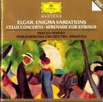 Cover for album: Elgar - Mischa Maisky · Philharmonia Orchestra · Sinopoli – Enigma Variations · Cello Concerto · Serenade For Strings
