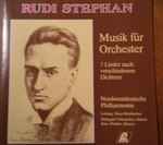 Cover for album: Rudi Stephan, Nordwestdeutsche Philharmonie, Hildegard Uhrmacher, Peter Winkler (8) – Musik Für Orchester / 7 Lieder Nach Verschiedenen Dichtern(LP, Album)