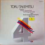 Cover for album: Toru Takemitsu / Tashi / Boston Symphony Orchestra / Seiji Ozawa – Quatrain / A Flock Descends Into The Pentagonal Garden