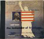 Cover for album: Randall Thompson / Boston Symphony Orchestra, Serge Koussevitzky, The Harvard Glee Club, G. Wallace Woodworth – The Testament Of Freedom(3×Shellac, 12