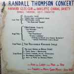 Cover for album: Randall Thompson, Harvard Glee Club And Radcliffe Choral Society – A Randall Thompson Concert(2×LP)