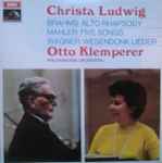 Cover for album: Christa Ludwig, Otto Klemperer, Brahms / Mahler / Wagner, Philharmonia Orchestra – Alto Rhapsody / Five Songs / Wesendonk Lieder
