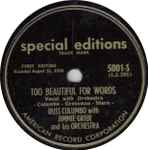 Cover for album: Russ Columbo With Jimmy Grier And His Orchestra – Too Beautiful For Words / I See Two Lovers(Shellac, 10