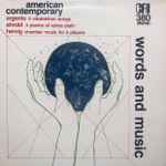 Cover for album: Dominick Argento, Frank Ahrold, Richard Hervig – Words And Music(LP, Stereo)