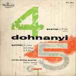 Cover for album: Dohnanyi, Curtis String Quartet, Vladimir Sokoloff – Quartet In D Flat, Op. 15 - Quintet For Piano And Strings In E Flat Op. 26, No. 2