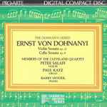 Cover for album: Ernst Von Dohnanyi – Members Of The Cleveland Quartet - Peter Salaff, Paul Katz (2), Barry Snyder – Violin Sonata Op. 21 / Cello Sonata Op. 8(CD, Album)