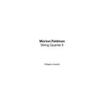 Cover for album: Morton Feldman - Pellegrini Quartet – String Quartet II