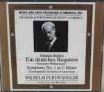 Cover for album: Johannes Brahms, Stockholm Philharmonic, Concertgebouw Orchestra Of Amsterdam, Wilhelm Furtwängler – Ein Deutches Requiem / Symphony No. 1 In C-Minor(2×CD, Compilation)