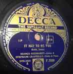 Cover for album: Django Reinhardt, Stephane Grappelly – It Had To Be You / Nocturne(Shellac, 10