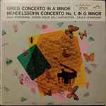 Cover for album: Grieg, Mendelssohn, The Robin Hood Dell Orchestra Of Philadelphia, Erich Leinsdorf, Ania Dorfmann – Concerto In A Minor, Op. 16 / Concerto No. 1 In G Minor, Op. 25