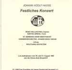 Cover for album: Johann Adolf Hasse, Heike Hallaschka, Dantes Diwiak, St. Barbara-Chor Geesthacht, Kammerorchester Johann Adolf Hasse, Wolfgang Hochstein – Festliches Konzert(CD, Stereo)