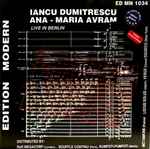 Cover for album: Iancu Dumitrescu / Ana-Maria Avram – Live In Berlin(CD, )