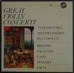 Cover for album: Tchaikovsky, Mendelssohn, Beethoven, Brahms, Paganini, Lalo, Mozart, Bach – Great Violin Concerti(5×LP, Album, Box Set, Compilation)