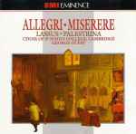 Cover for album: Choir Of St. John's College, Cambridge, George Guest (2), Allegri, Lassus, Palestrina – Miserere(CD, Album, Stereo)