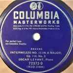 Cover for album: Intermezzo No. 12 In A Major, Op. 118, No 2 / Waltz No. 15 In A-Flat Major, Op. 39 / Träumerei, Op. 15, No. 7(Shellac, 12