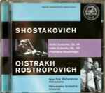 Cover for album: Shostakovich, Oistrakh, Rostropovich, New York Philharmonic, Mitropoulos, Philadelphia Orchestra, Ormandy – Violin Concerto, Op. 99, Cello Concerto, Op. 107 (Première Recordings)(CD, Compilation, Remastered, Stereo, Mono)