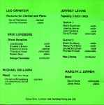 Cover for album: Leo Ornstein, Erik Lundborg, Michael Dellaira, Jeffrey Levine, Marilyn J. Ziffrin – Nocturne For Clarinet And Piano / Ghost Sonatine / Maud / Tapestry / Sono(CD, )