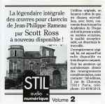 Cover for album: Jean-Philippe Rameau - Scott Ross (4) – Intégrale Des Oeuvres Pour Clavecin Au Château D'Assas - Volume 2(CD, Remastered)