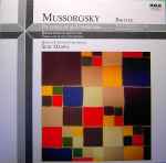 Cover for album: Mussorgsky / Britten - Boston Symphony Orchestra, Seiji Ozawa – Pictures At An Exhibition / Young Person's Guide To The Orchestra